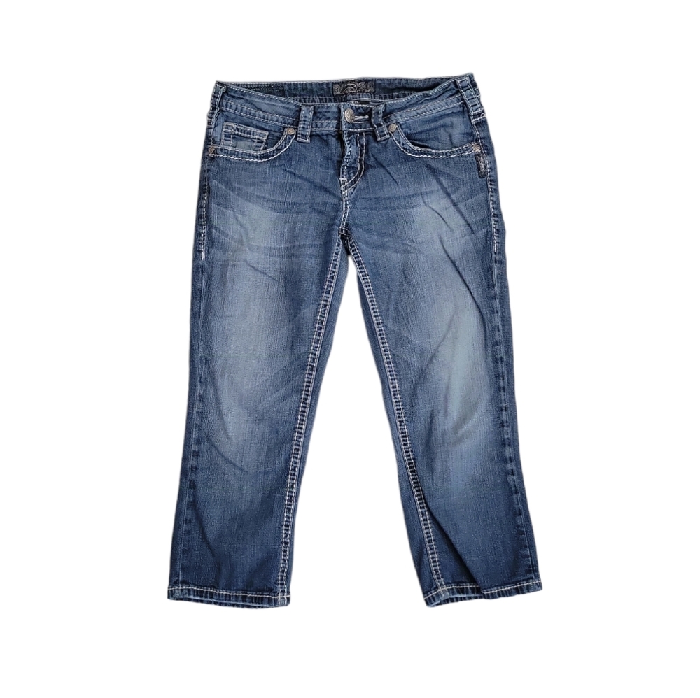Silver Jeans Women's Cropped Blue Denim
